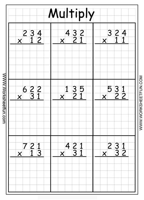 3 By 2 Digit Multiplication Worksheets Printable Word Searches 2