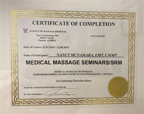 Certifications Mare Medical Massage