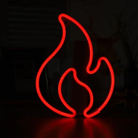 Flame Neon Switches Red And Yellow Flame Nelet Sign In Wall Decoration