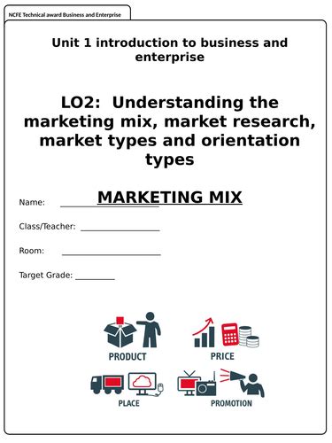 The Marketing Mix Work Book Teaching Resources