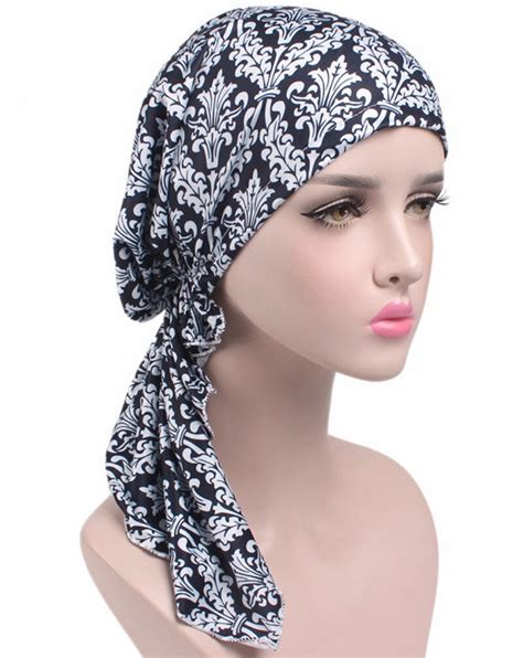 New Women Head Scarf Chemo Hat Turban Pre Tied Headwear Bandana Headscarf Tichel For Cancer