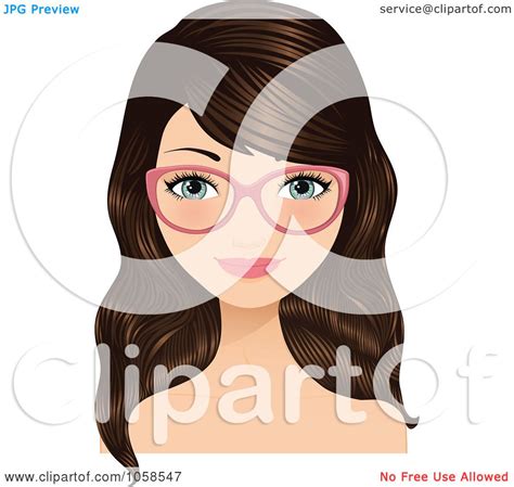 Royalty Free Vector Clip Art Illustration Of A Brunette Woman Wearing
