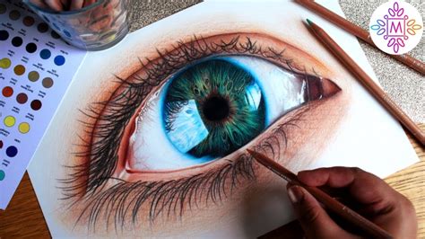 Drawing A Hyper Realistic Eye In Colour Pencil Youtube