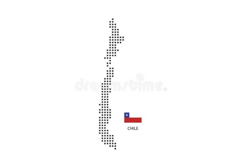 Vector Square Pixel Dotted Map Of Chile Isolated On White Background