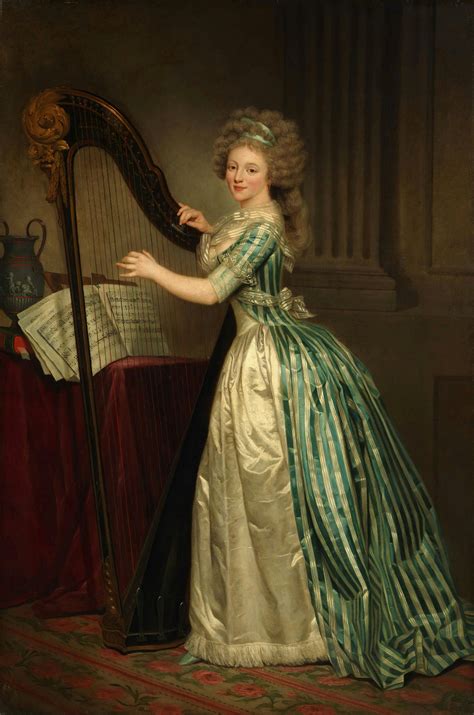 High Quality Image Of Ducreuxs Self Portrait With A Harp 1791 18th Century Costume 18th