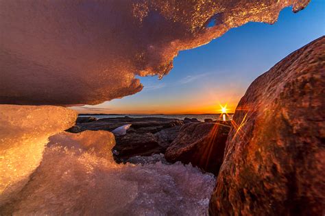 Wallpaper Sunlight Landscape Sunset Sea Water Rock Nature
