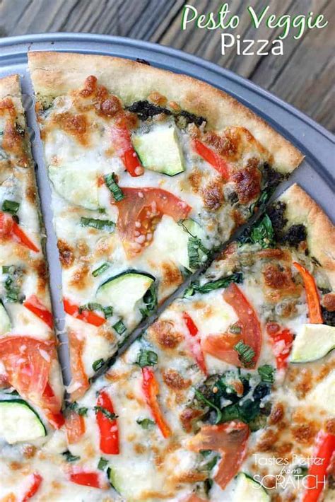 Pesto Veggie Pizza Recipe Tastes Better From Scratch