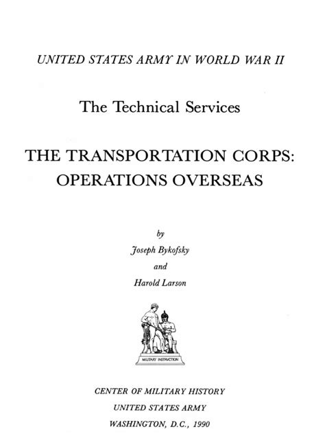 Transportation Corps Operations Overseas United States Army Corps