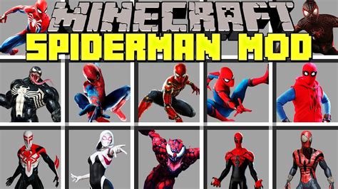 Minecraft Spiderman Mod Craft 20 New Spiderman Suits Modded Mini