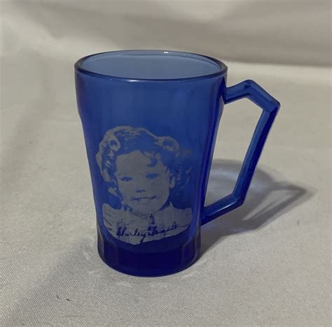 Vintage Hazel Atlas Depression Glass Cobalt Blue Shirley Temple Cup