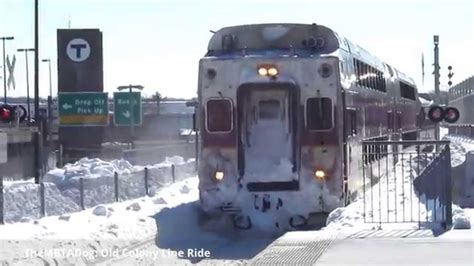 Thembtadog Mbta Old Colony Commuter Rail Ride In Snow Braintree To