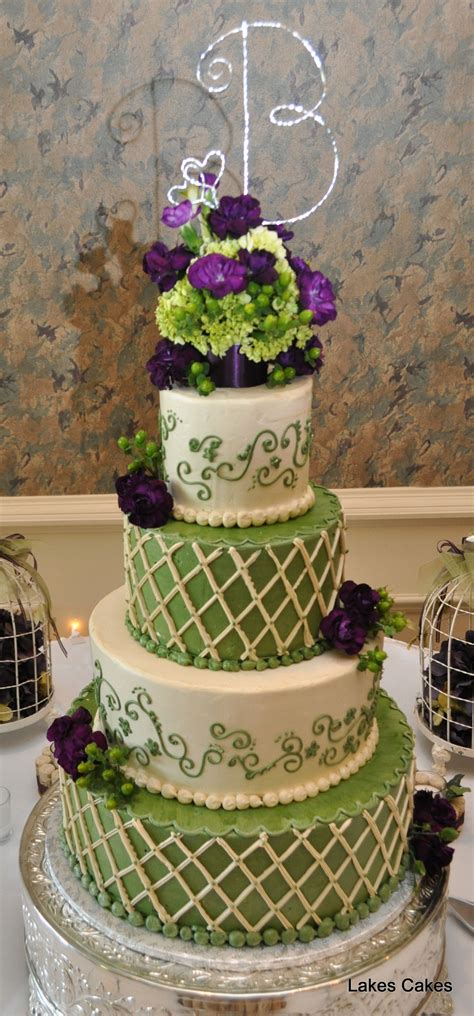 Sage Green And Ivory Wedding Cake Lake Cake Ivory Wedding Cake Cake