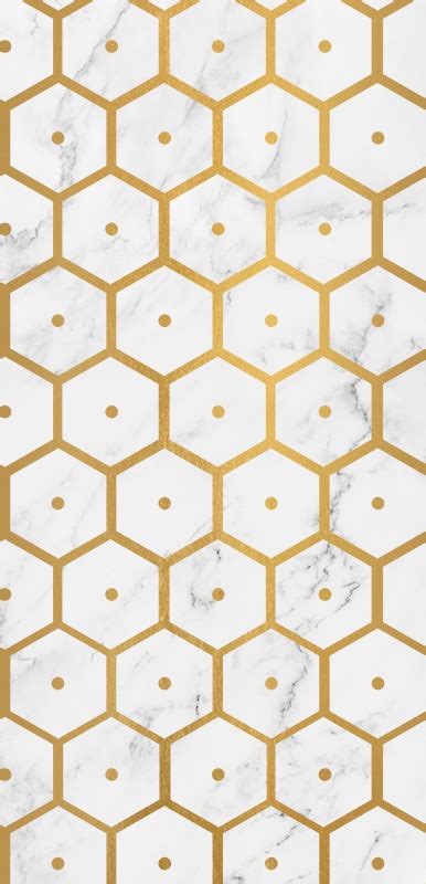 Hexagonal Gold Marble Pattern Effect Wallpaper Tenstickers