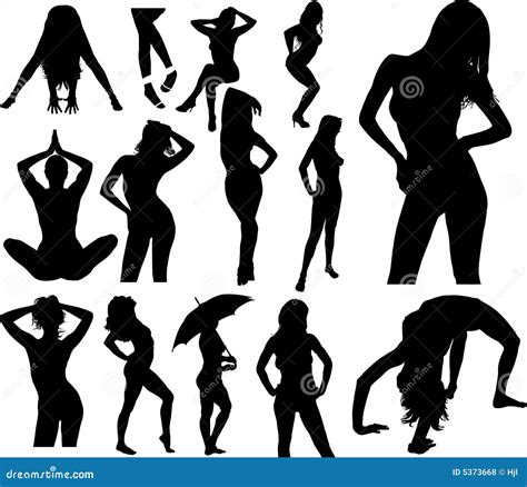Woman Silhouette Collection Stock Vector Illustration Of Adult
