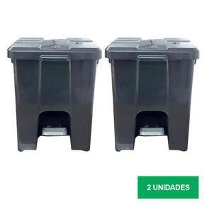 Lixeira Jsn Plastica Quadrada Pedal 15l Preta Kit 2un Em Brasil