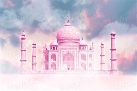 Pink Taj Mahal Background Sky Free Photo Rawpixel