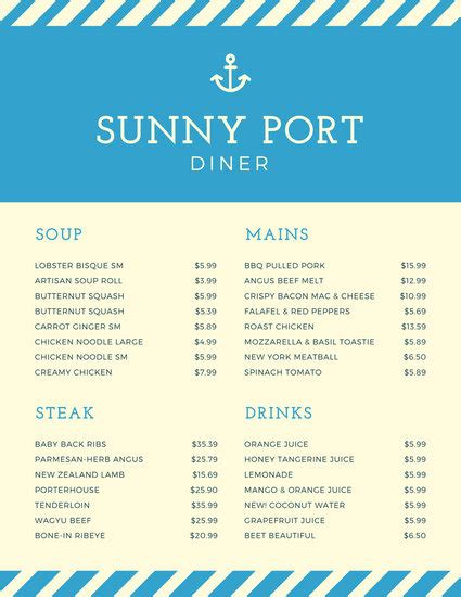 Customize 64 Diner Menu Templates Online Canva