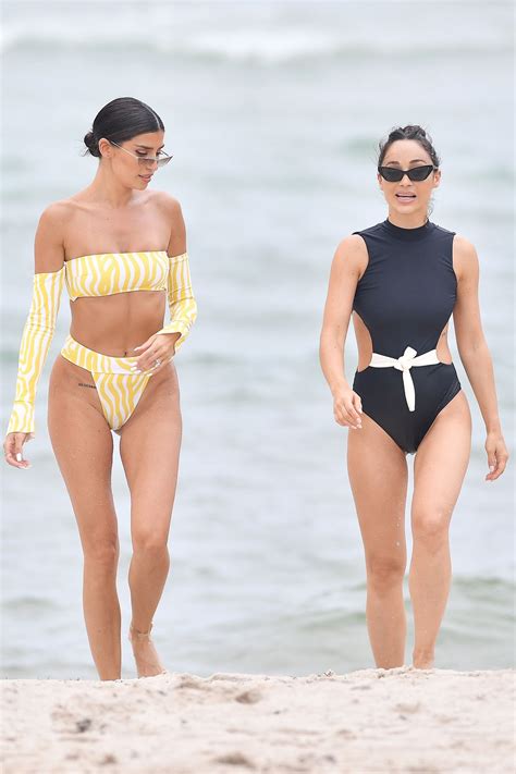 Cara Santana And Nicole Williams In Bikinis At A Beach In Miami