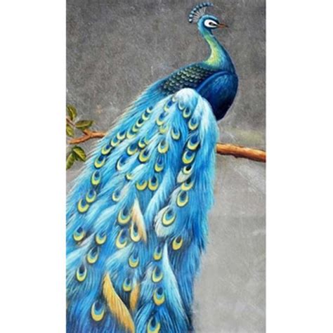 Buy 5d Diy Diamond Painting Blue Peacocks Embroidery Rhinestones