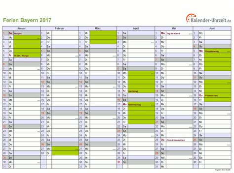 Kalender 2021 bayern mit ferien als excel oder. Ferien Bayern 2017 - Ferienkalender zum Ausdrucken