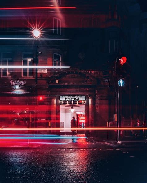 Premium Photo Light Trails Of City Street At Night