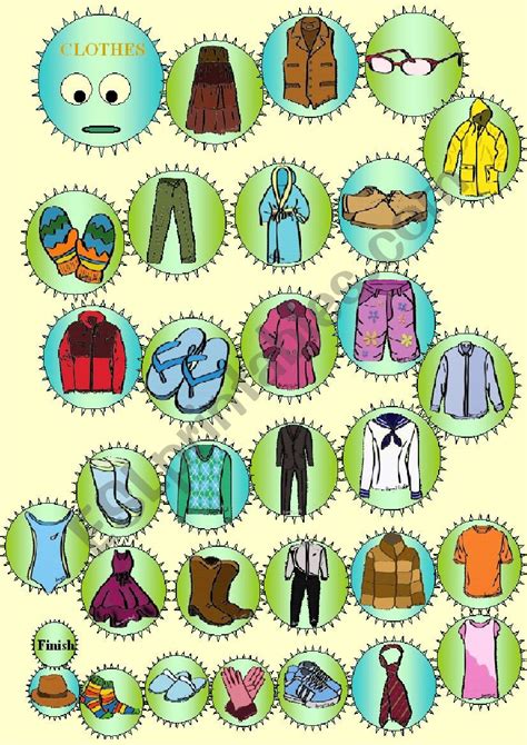 Clothes Boardgame Esl Worksheet By Htunde