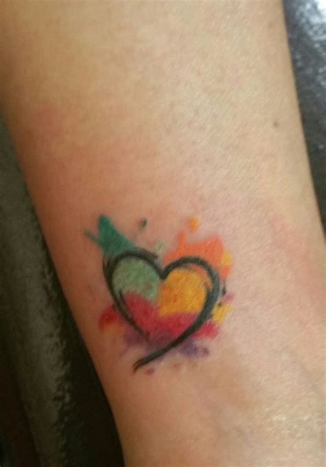 Watercolor Open Heart Tattoo