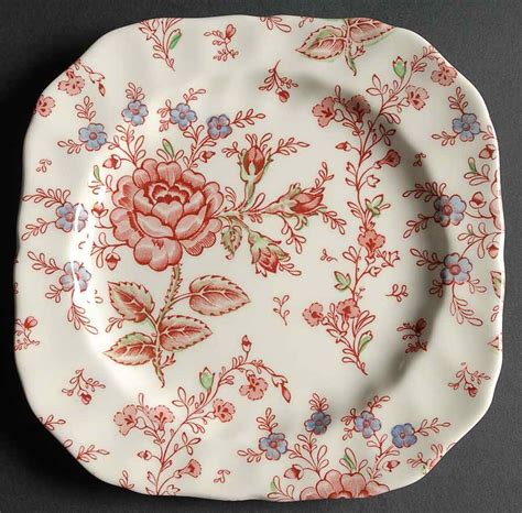 Johnson Brothers Rose Chintz Pink Made In England Square Salad Plate