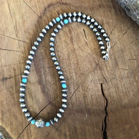 Navajo Pearl Kingman Turquoise NecklaceSouthwestern Turquoise Etsy