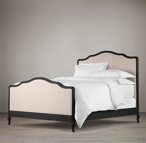 This standard bed anchors your bedroom in elegant french country style. Lorraine Bed With Footboard | Upholstered beds, Bed ...