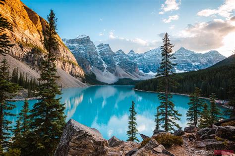 Moraine Lake At Sunset In Autumn Banff Canada Royalty Free Image