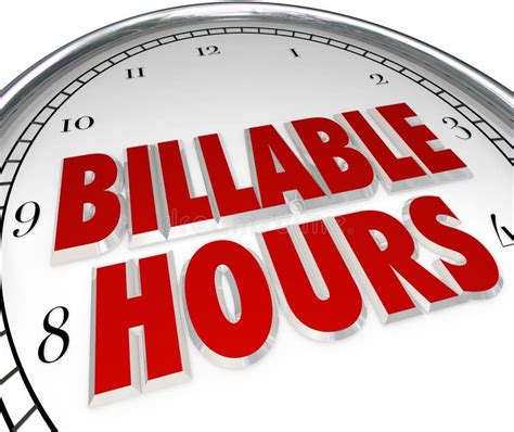 Billable Hours Time Keeping Clock Words Background Stock Illustration