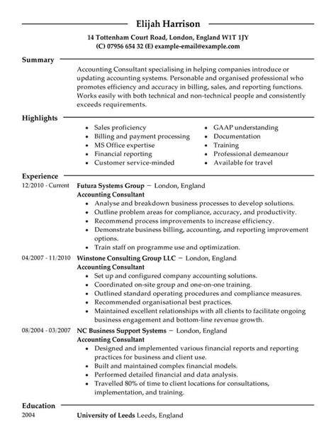 Example Of A Consultant Resume Resume Examples Library