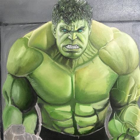 The Incredible Hulk Oil Painting Work In Progress Hulk Oilpainting