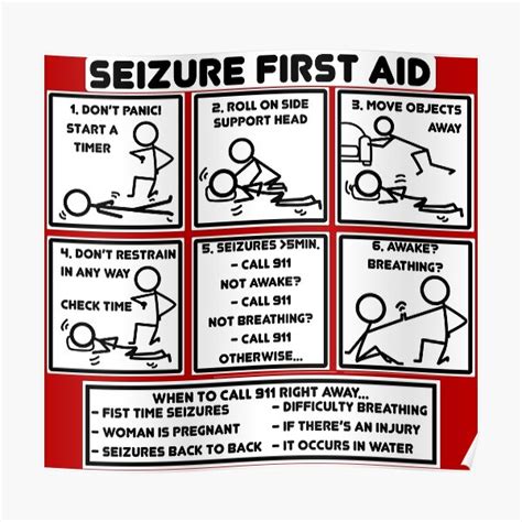 Seizure First Aid Poster For Sale By Tmwiggins Redbubble