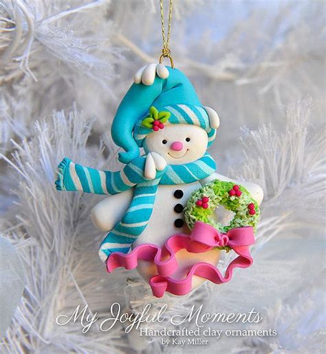 Handcrafted Polymer Clay Snowman Ornament Made By Etsy Seller My