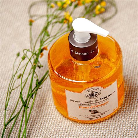 French Liquid Soap With Olive Oil Orange Blossom 330ml La Maison Du