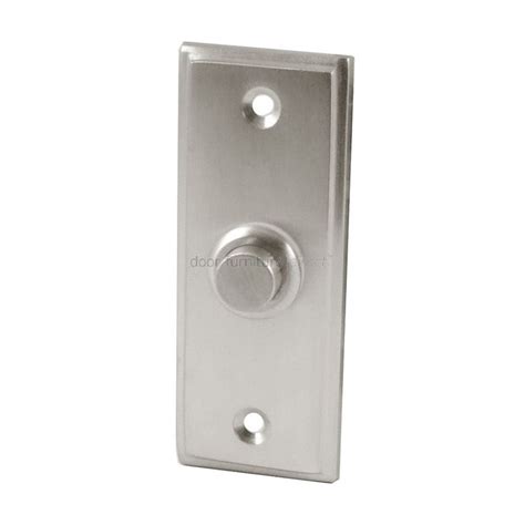 Satin Chrome Rectangular Front Door Bell Push Doorbell Front Door