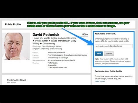 Go onto your linkedin profile. how to create your own LinkedIn profile URL - YouTube