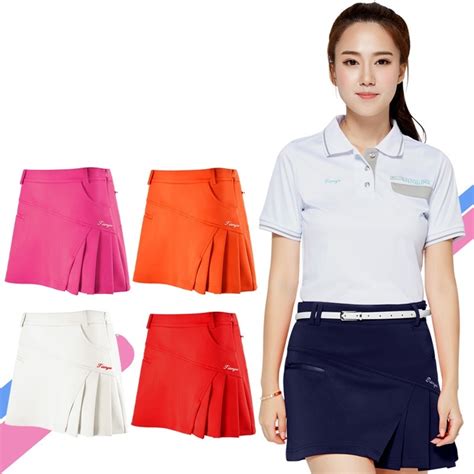 Woman Golf Short Skirt Summer Pleated Mid Waist Pantskirt Anti Emptied