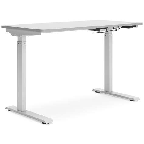 Lynxtyn White Adjustable Height Home Office Desk Sadlers Home