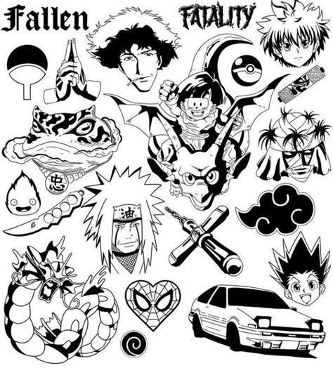 discover more than 55 anime tattoo flash sheet in cdgdbentre
