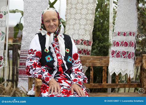 slavic elderly woman in national ethnic clothes stock image image of embroidery female 265512807