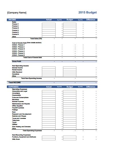 Business Budget Template Free Download Create Edit And Print