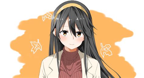Download 1280x1024 Anime Girl Headband Black Hair Smiling Wallpapers