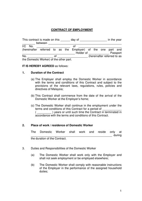22 Examples Of Employment Contract Templates Word Apple Pages