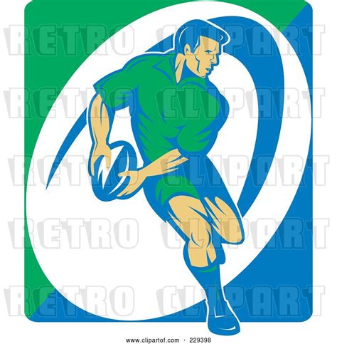 Vector Clip Art Of Retro Rugby Player 1 By Patrimonio 34344