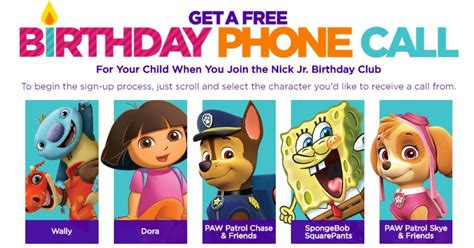 Free Birthday Phone Call From Your Favorite Nick Jr Characters And More