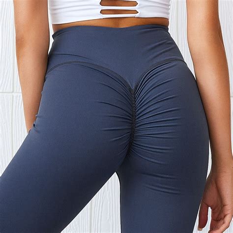 sexy womens leggings stretchy high waist back ruched legging butt lift pants hip push up workout