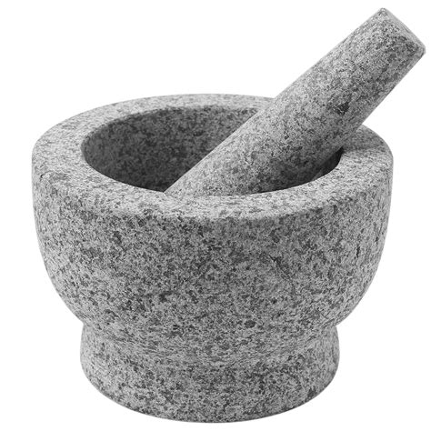 Chefsofi Mortar And Pestle Set Unpolished Heavy Granite For Enhanced